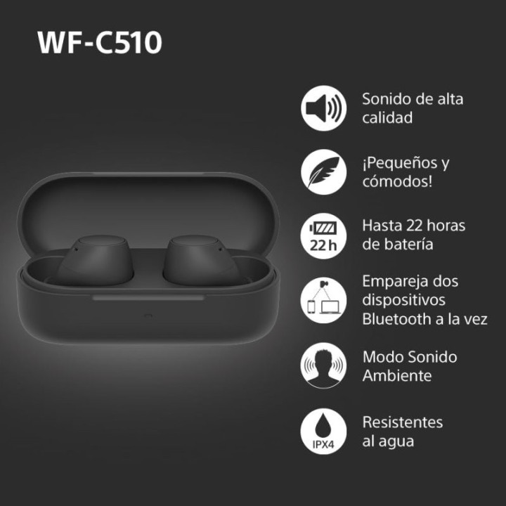 Auriculares + Microfono In-Ear Sony WF-C510 5H IPX4 Black |