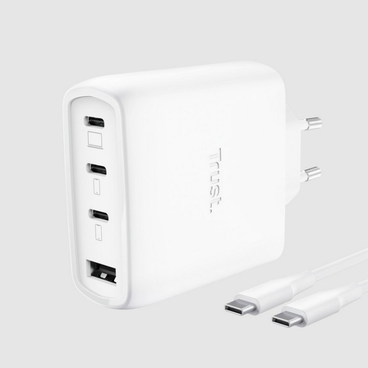 Cargador Trust Maxo 3XUSB-C 1XUSB-A 65W + Cable USB-C 2M White |