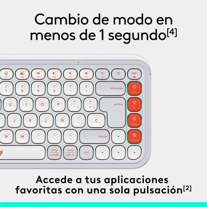 Teclado Logitech Pop Icon Keys Wireless Rose/white | InfoChen
