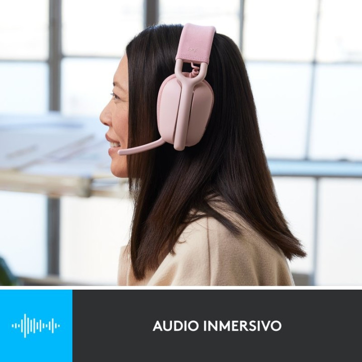 Auriculares + Microfono Logitech Zone Vibe 100 Bluetooth 5.2 Rose