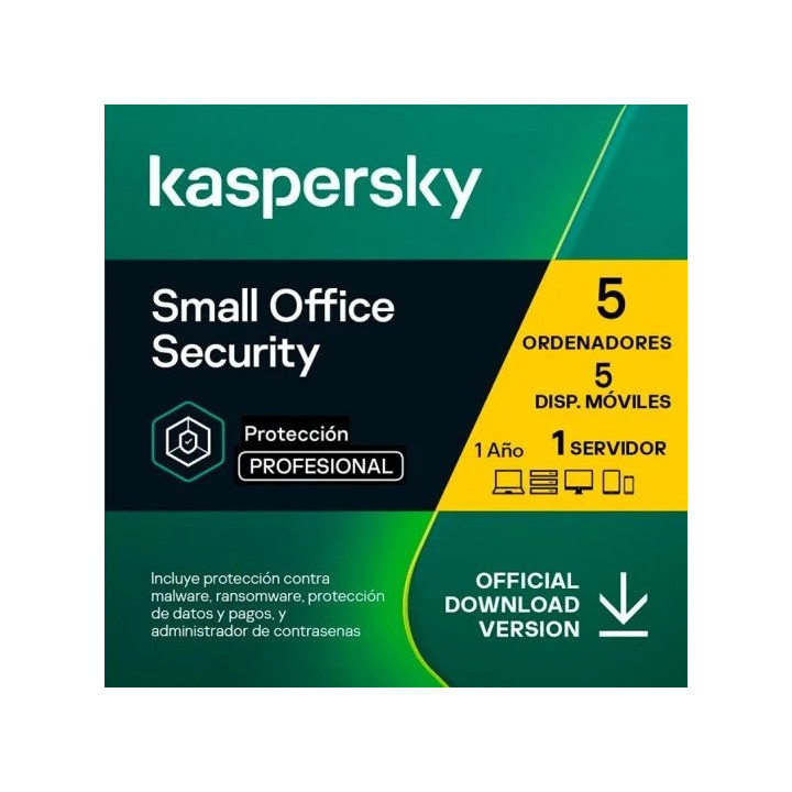 Antivirus Kaspersky Small Of. Sec. 1L Server + 5L PC + 5 Puestos