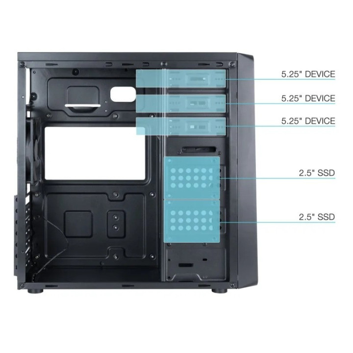 Caja Ordenador Tooq Atx USB 3.0 Black (( Sin Fuente )) | InfoChen