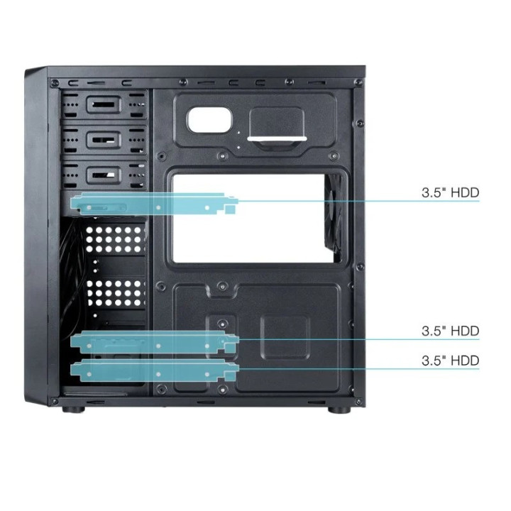 Caja Ordenador Tooq Atx USB 3.0 Black (( Sin Fuente )) | InfoChen