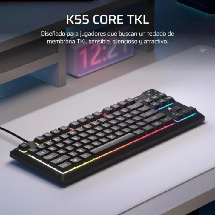 Teclado Gaming Corsair K55 TKL USB Icue RGB Black | InfoChen