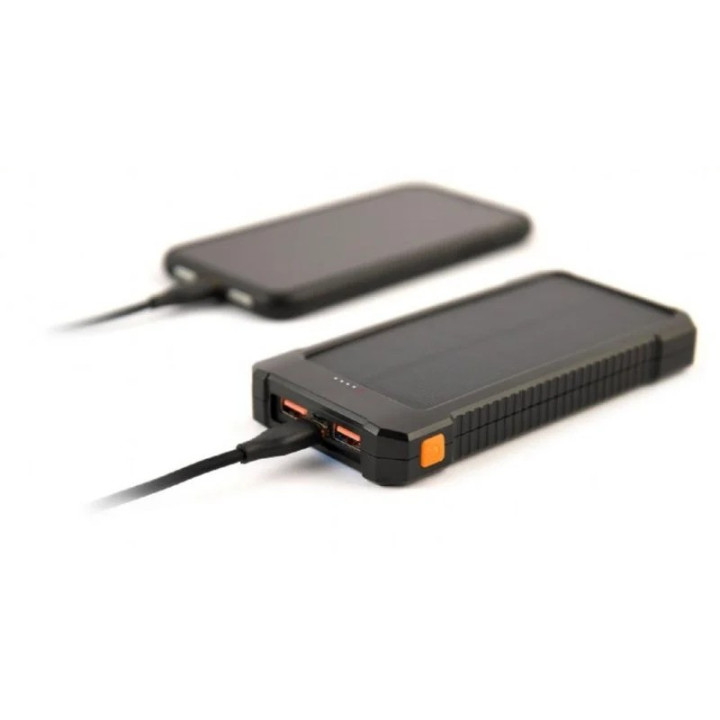 Powerbank Gembird Solar 10000MAH USB-C Black | InfoChen Canarias