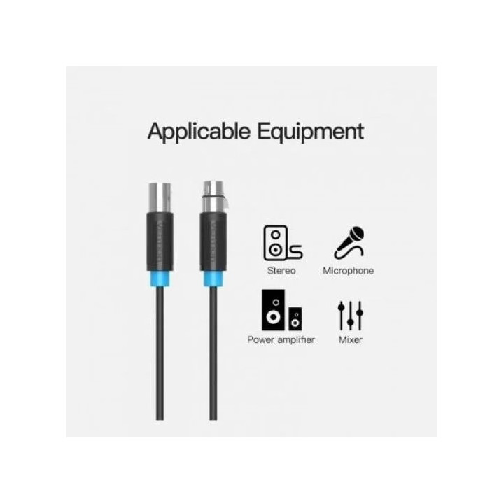 Cable Estereo Vention Xlr M - Xlr H 2M Black | InfoChen Canarias