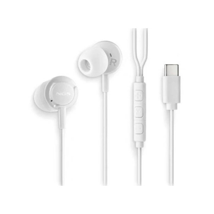 Auriculares + Microfono Ngs Cross Step In Ear USB-C White |