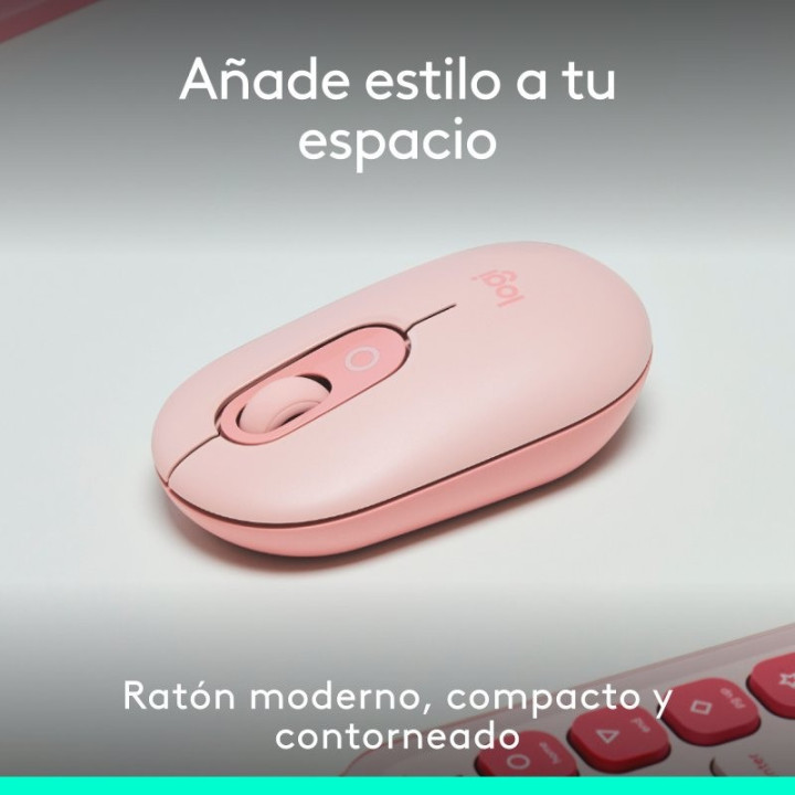 Raton Logitech Pop Mouse Wireless Bluetooth Rose | InfoChen