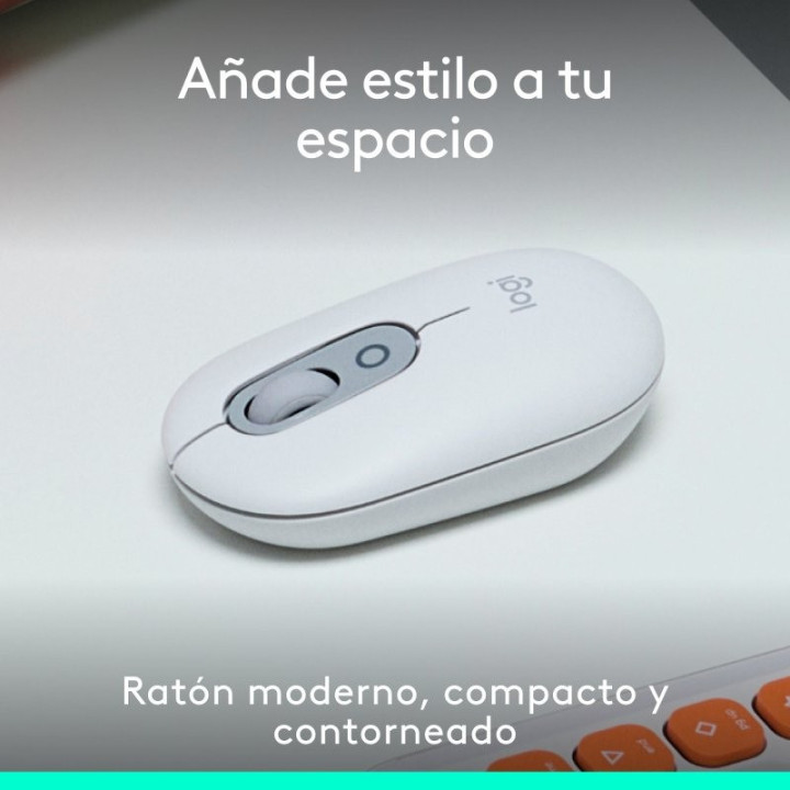 Raton Logitech Pop Mouse Wireless Bluetooth White | InfoChen