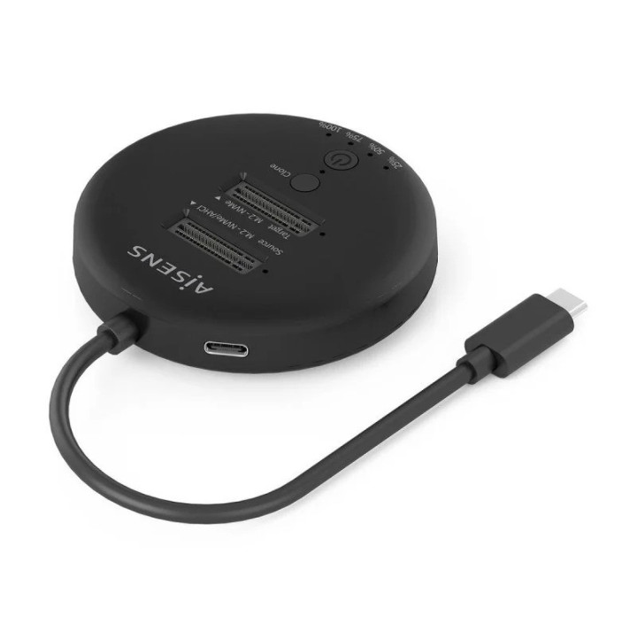Dock Station Clone Aisens X2 M2 NVME USB-C 3.2 Black | InfoChen