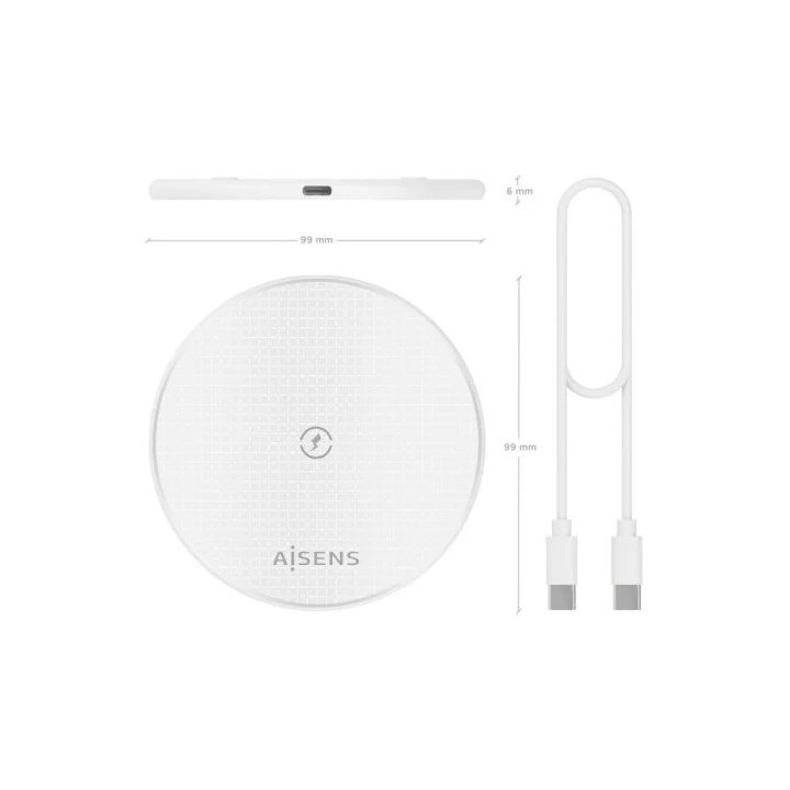 Base De Carga Aisens Wireless Smartphone 15W White | InfoChen