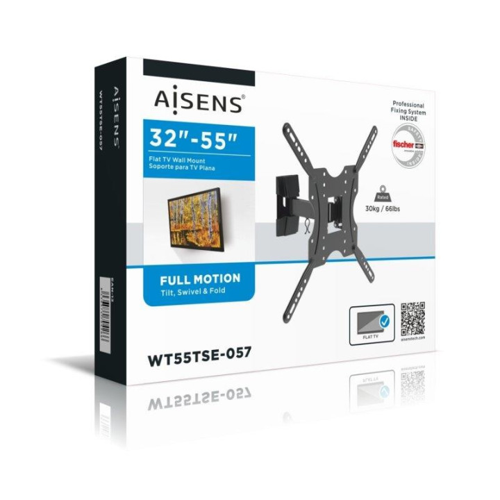 Soporte Pared TV Monitor Aisens Inclinable Giratorio 32-55 30KG
