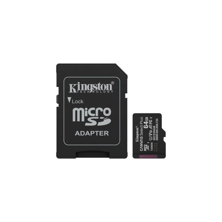 Memoria Micro Sd 64GB Kingston Xc C10 100MB/S + Adaptador Sd |