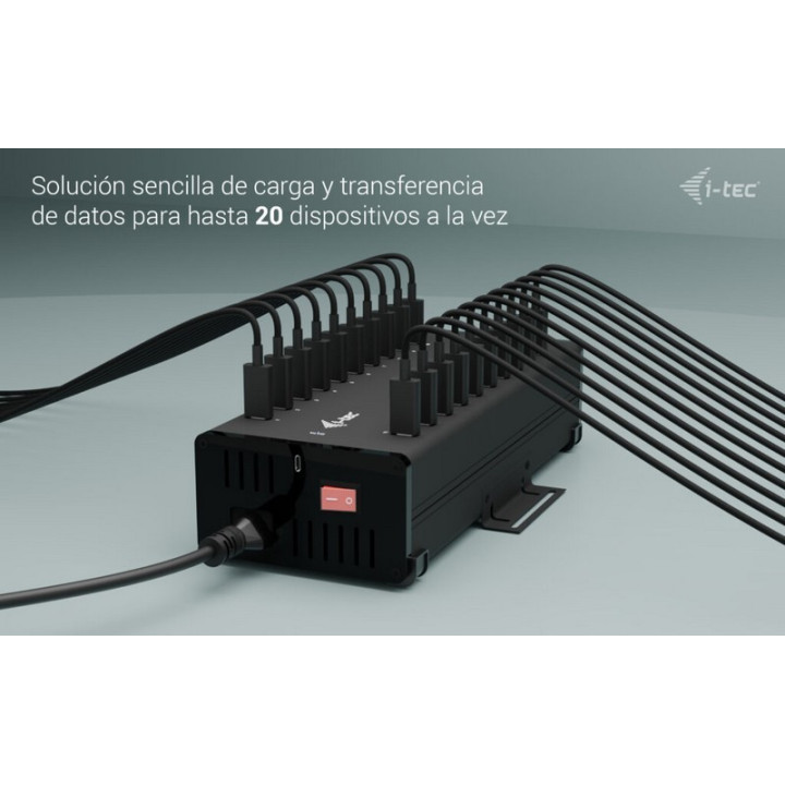 Hub USB-C/usb-A I-Tec 20 Puertos USB-C 15W Black | InfoChen