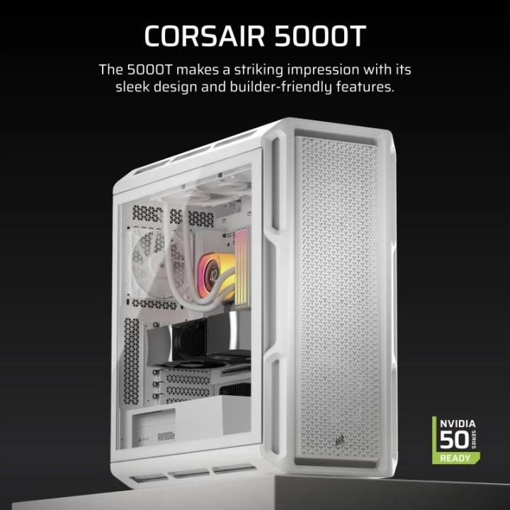 Caja Ordenador Gaming Corsair 5000T Cristal Templado White |