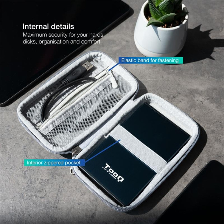 Funda Tooq Para Disco Duro Externo De 2,5 Grey | InfoChen