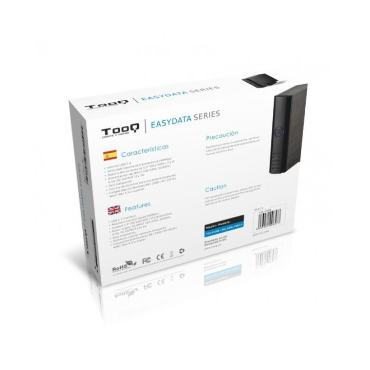 Caja Externa Tooq HDD 3.5 Ide/sata USB Black | InfoChen Canarias