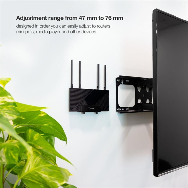 Soporte De Pared Universal Tooq Para Router Mini PC Multimedia