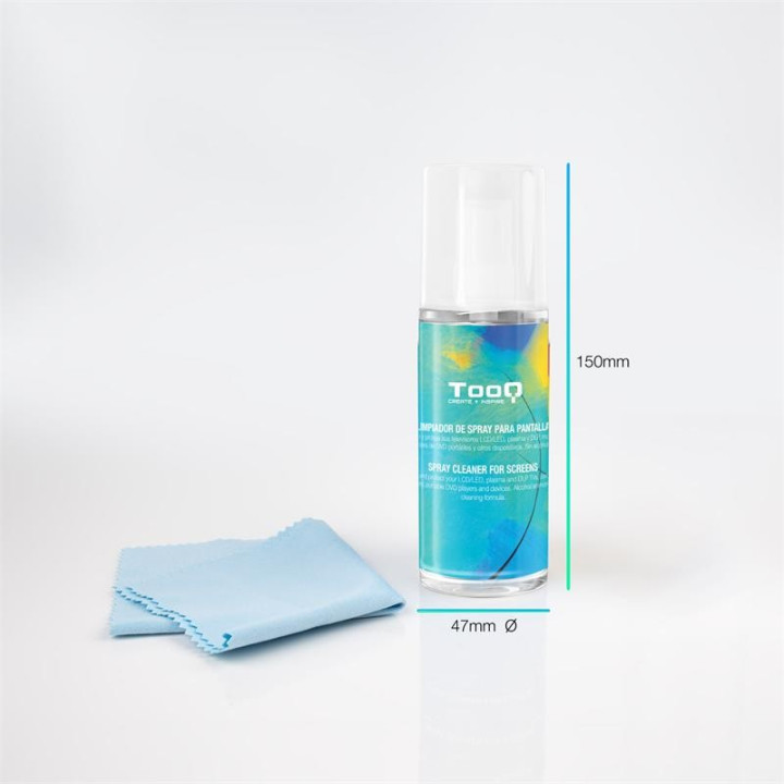 Kit Tooq Spray Limpiador Pantalla 150ML + Paño Microfibra |
