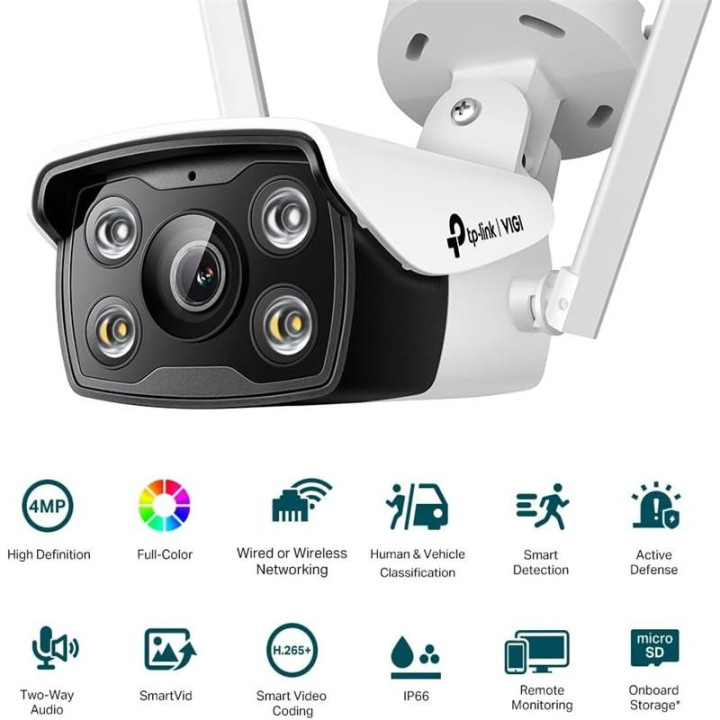 Cámara IP Tp-Link Vigi Bullet 4MP 4MM Ir 30M IP66 Cc | InfoChen