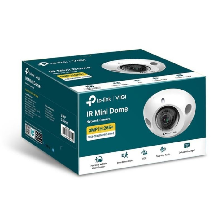 Cámara IP Tp-Link Vigi Domo Mini 3MP 2.8MM Ir 30M IK08 Poe/cc |