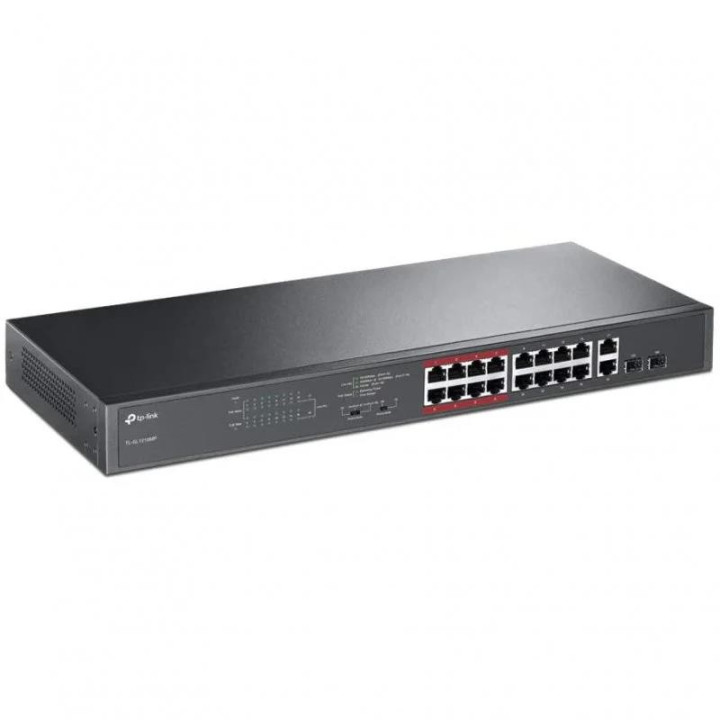 Switch Tp-Link 16 Puertos 10/100MBPS + 2 10/100/1000 Poe+ Rack |