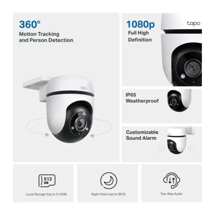 Cámara IP Tp-Link Tapo C40 Wireless IP65 Exterior | InfoChen