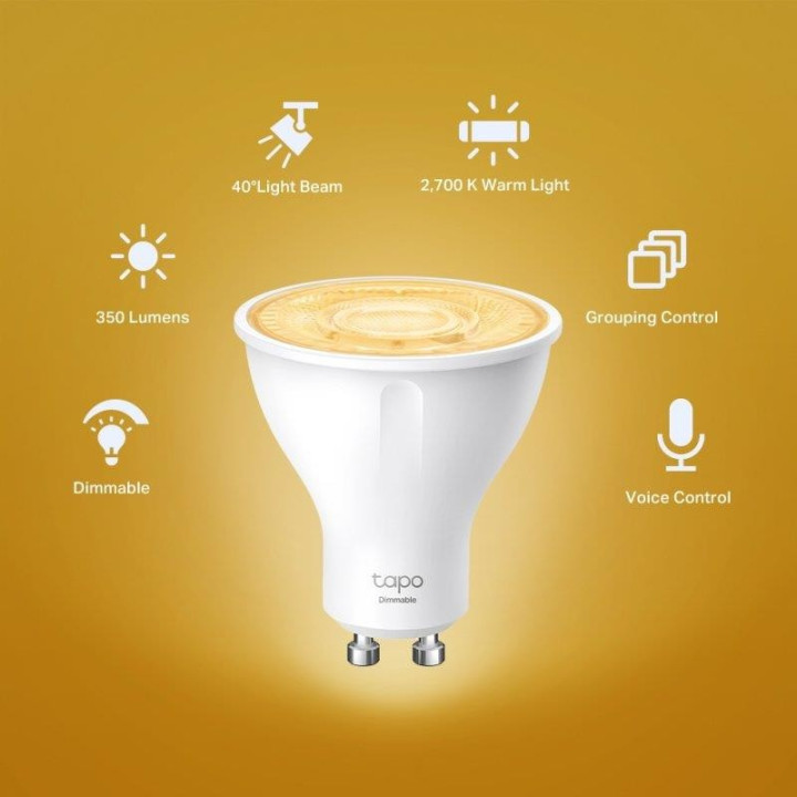 Bombilla Inteligente GU10 Tp-Link LED 2700K Blanco Ajusta WIFI |