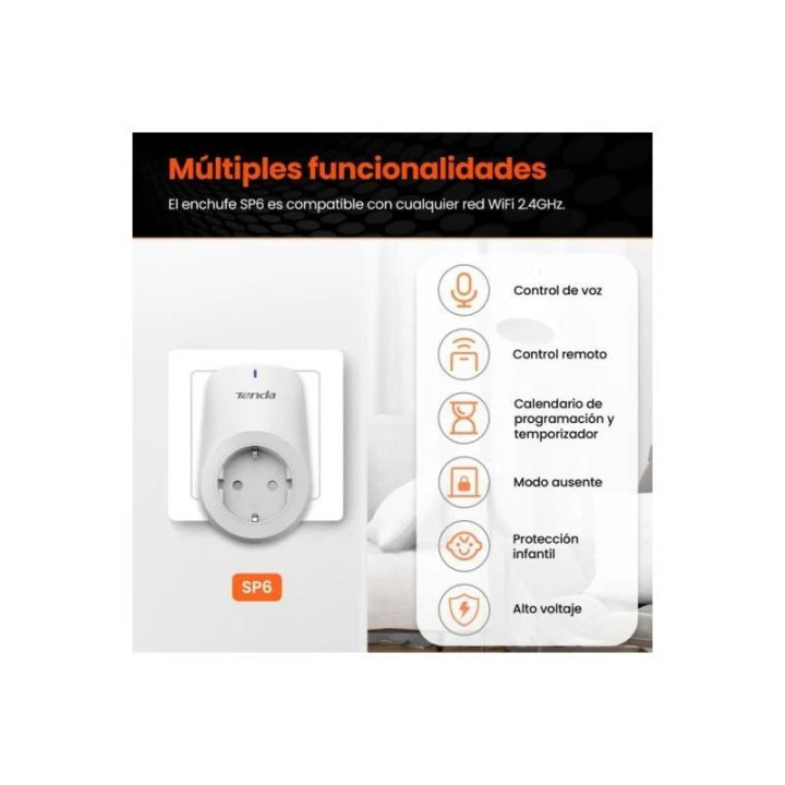 Enchufe Inteligente Tenda SP6 WIFI 2.4GHZ (( Pack 2 Unidades )) |