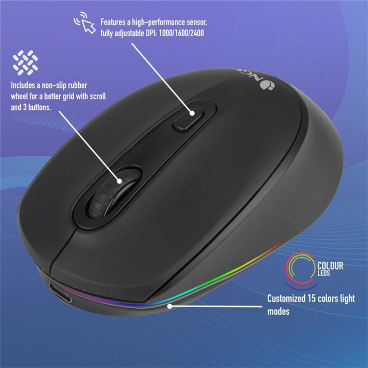 Raton Ngs Smog Multidevice Wireless Bluetooth Recargable LED