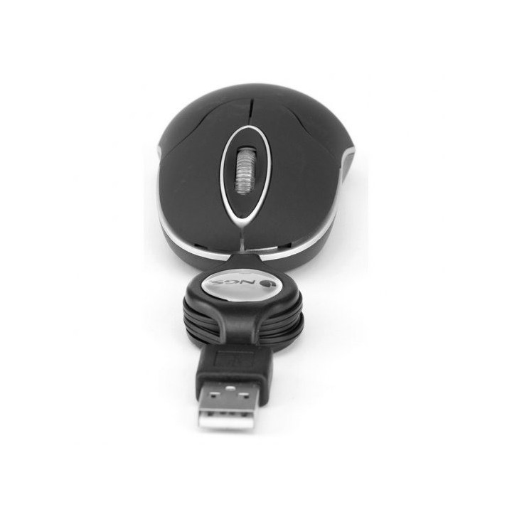 Raton Ngs Sinblack USB Optico Retractil Black | InfoChen Canarias