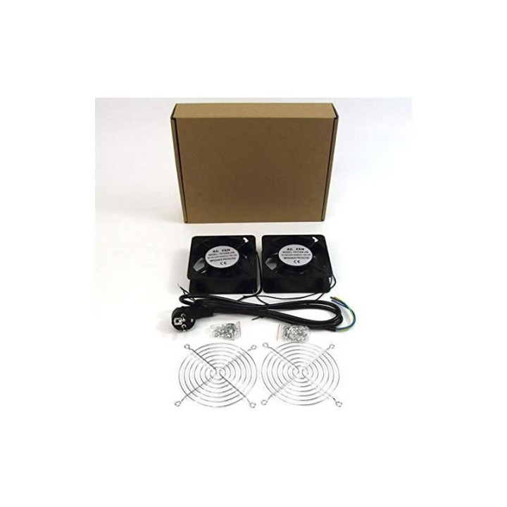 Ventilador Doble 12 Cm Powergreen Armario Rack | InfoChen