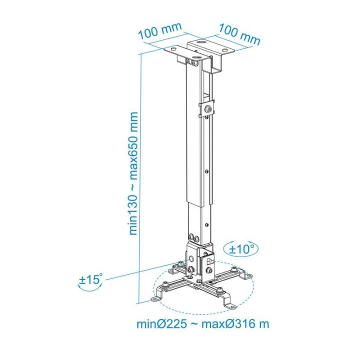 Soporte Proyector Tooq Techo Inclinable White | InfoChen Canarias