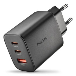 Cargador De Pared Ngs Era Gan 2XUSB-C/USB-A 65W Black | InfoChen