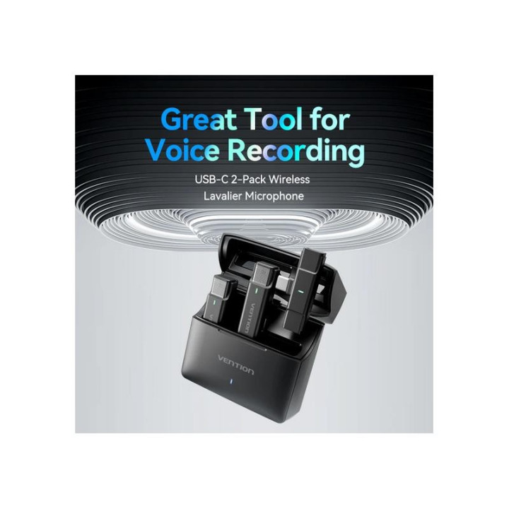 Microfono Vention USB-C Lavalier 2 Microfonos Pinza Wireless |