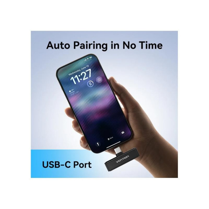Microfono Vention USB-C Lavalier 2 Microfonos Pinza Wireless |