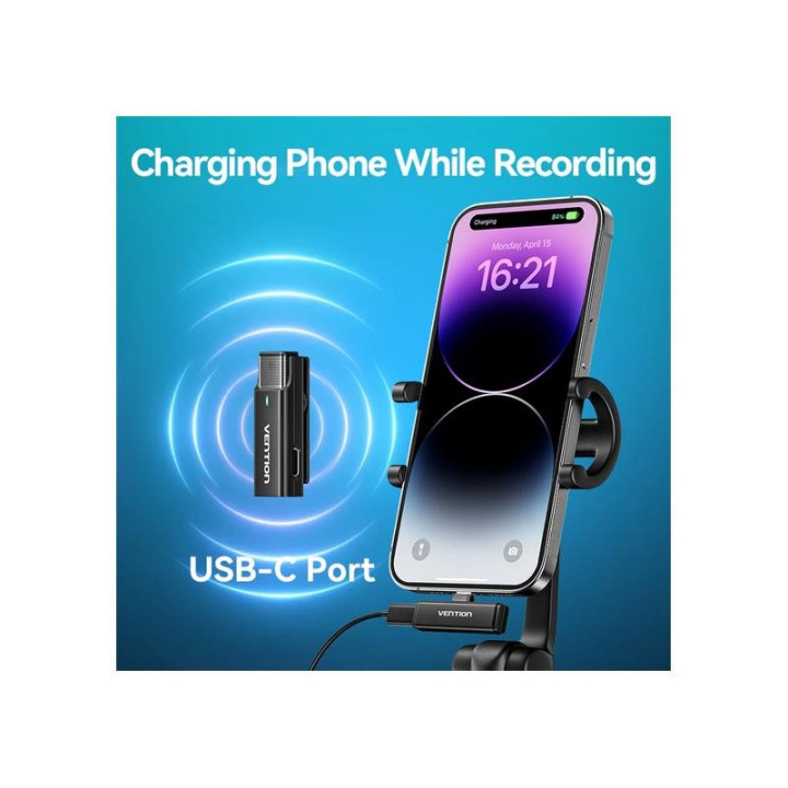 Microfono Vention USB-C Lavalier 2 Microfonos Pinza Wireless |