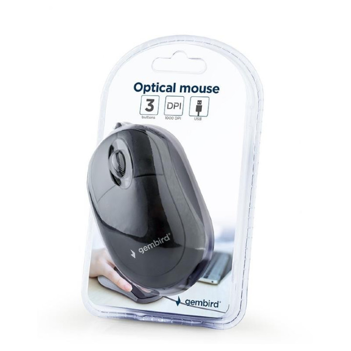 Raton Gembird USB Optico 1000 Dpi Black | InfoChen Canarias