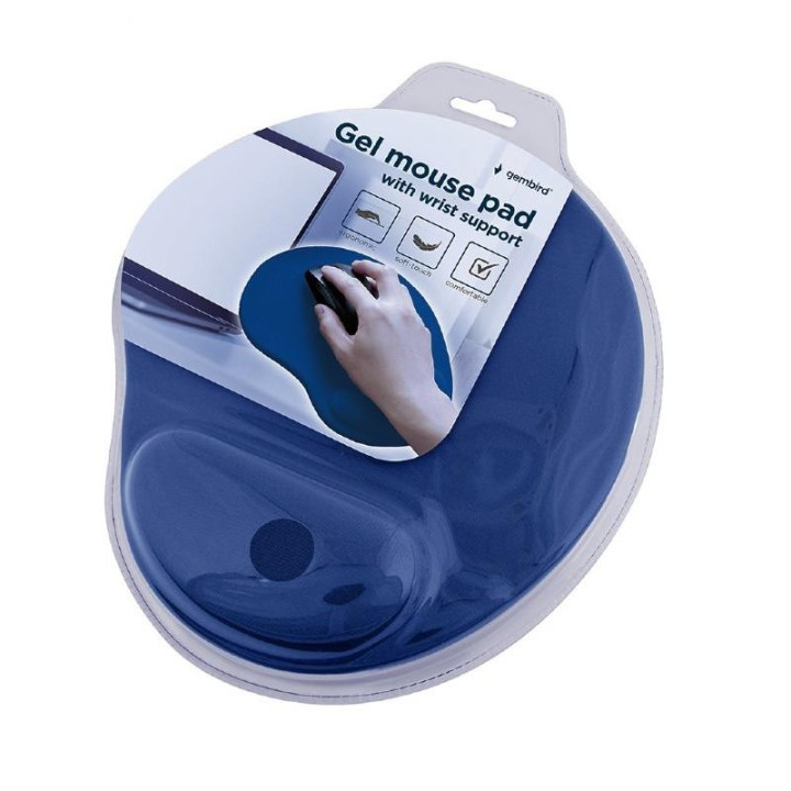 Alfombrilla Gembird Reposamuñecas Gel Mouse Pad Blue | InfoChen