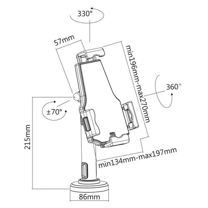 Soporte Aisens Con Antirrobo Para Tablet 8-11 Black | InfoChen