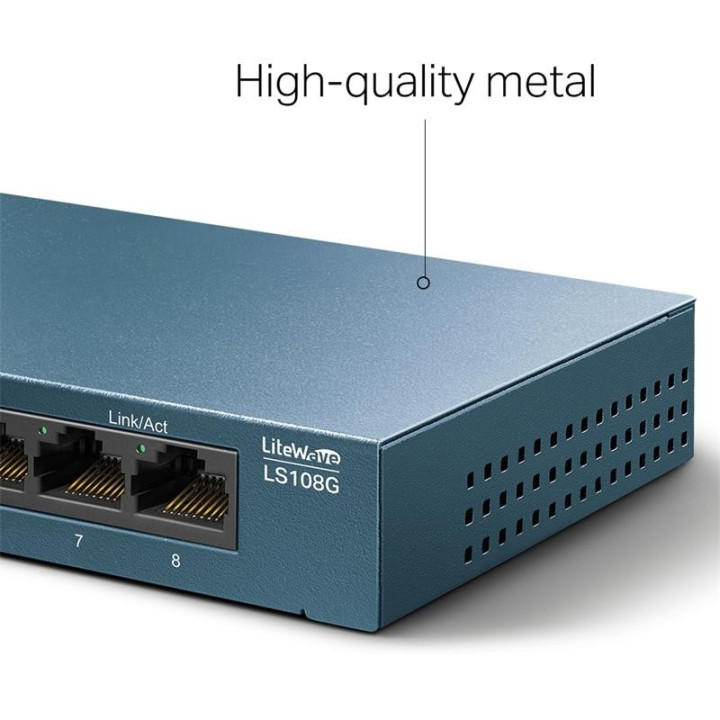 Switch Tp-Link Gigabit 8 Puertos LS108G Metalico | InfoChen