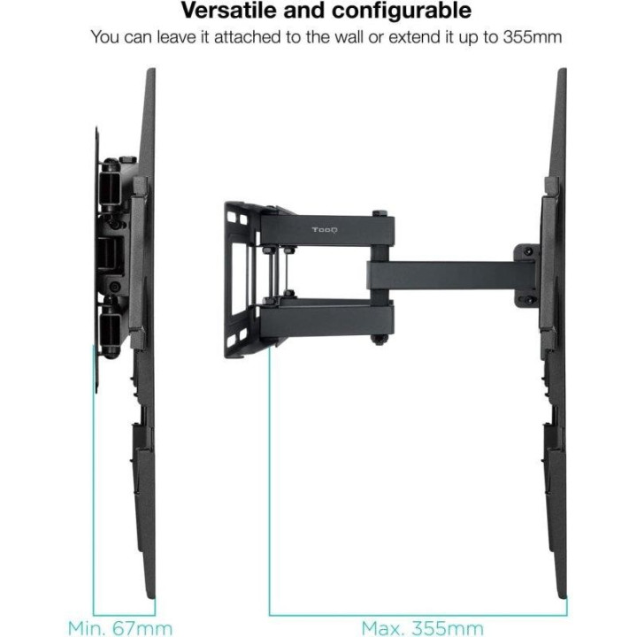 Soporte TV Monitor Tooq 37-80 40KG Inclinable/giratorio Black |