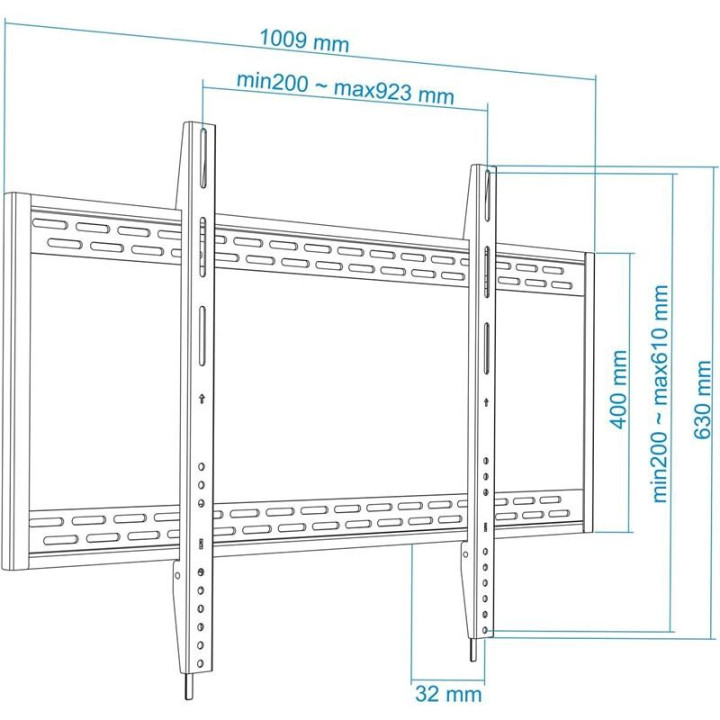 Soporte Pared TV Monitor Tooq 60-100 130KG Black | InfoChen