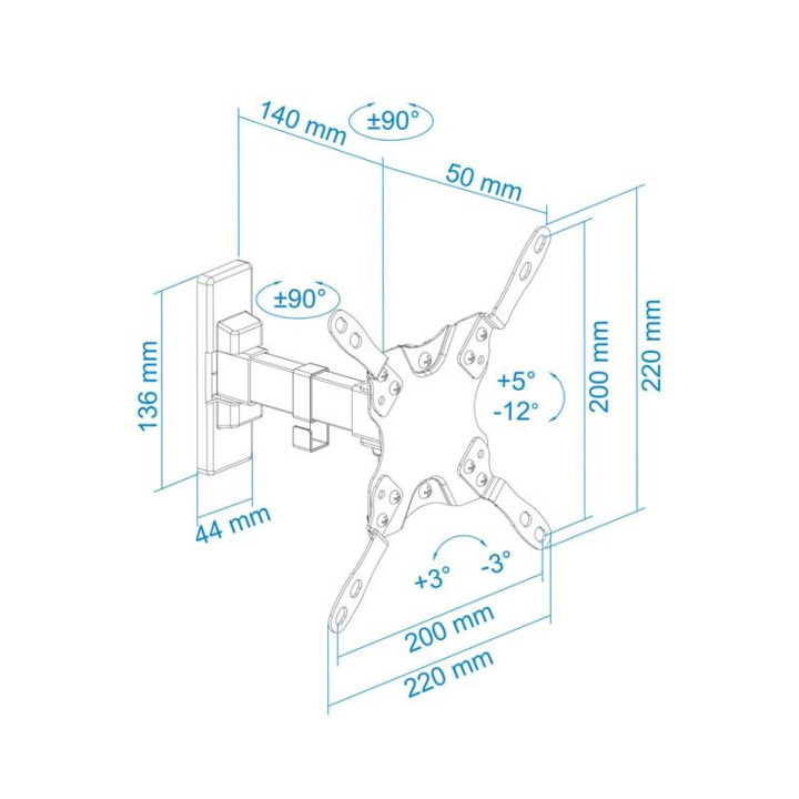 Soporte TV Monitor Tooq 13-42 Giratorio/inclinable 20KG Max |