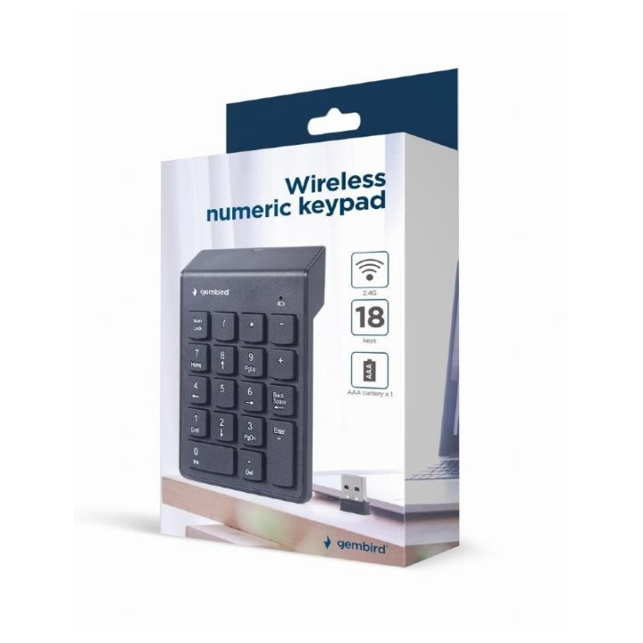 Teclado Numerico Gembird Keypad Bluetooth 18 Teclas Black |