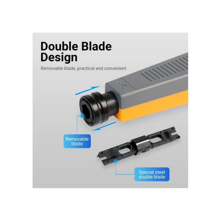 Insertadora Vention Tipo 110 RJ45 RJ11 Grey/orange | InfoChen