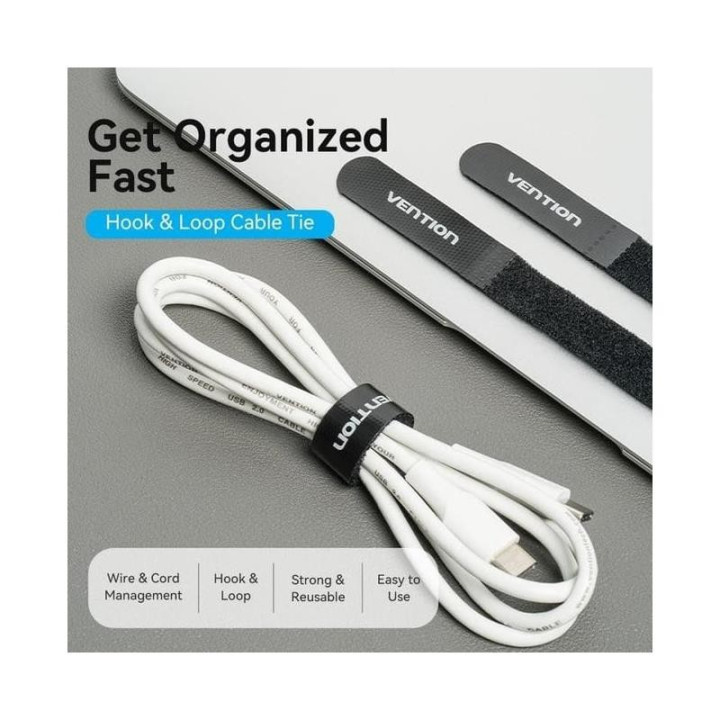 Tiras Organizadora Vention 12CM Black Pack 10UD | InfoChen