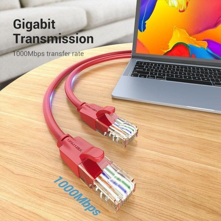 Cable De Red CAT.6 Utp 2M Vention Red | InfoChen Canarias