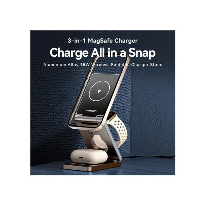 Base Cargador Vention Smartphone/apple Watch/auriculares Wireless