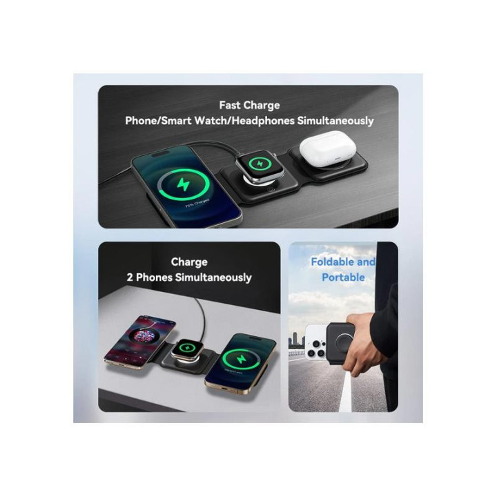 Base Cargador Pad Vention Smartphone/apple Watch/auriculares